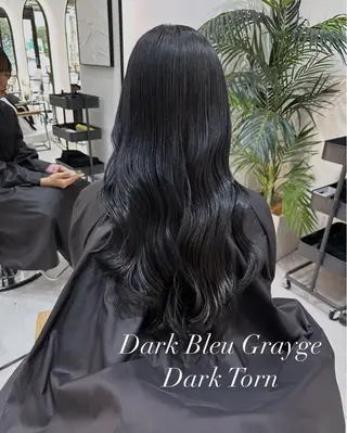 ロング カラー 赤み消し/オリーブ カーキ/福田れんのヘアスタイル