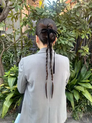 セミロング ヘアアレンジ 🎗️【ヘアセット 美眉】吉川玲🎗️のヘアスタイル