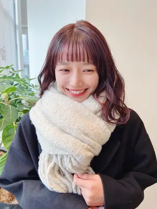 セミロング パーマ K-two 谷町店所属・K-two谷町❄️ hinaのヘアスタイル