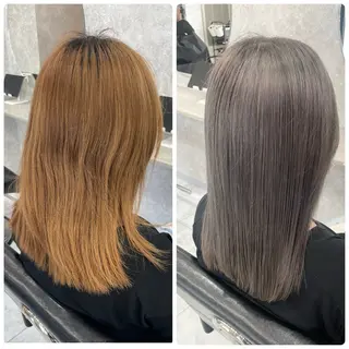 ミディアム 🦋ハイトーン🦋 石山 希理🦋のヘアスタイル