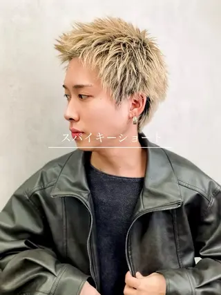 ショート カラー パーマ メンズ 石満 諒 メンズ縮毛矯正のヘアスタイル