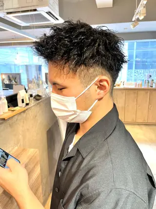 ショート パーマ メンズ メンズ特化美容師 熊田 鼓汰郎のヘアスタイル