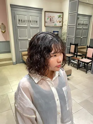 パーマ 大阪梅田 稲葉利也斗のヘアスタイル