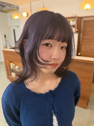 セミロング カラー 大阪梅田/ イマムラミヅキのヘアスタイル