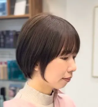ショート ガレリアエレガンテ名駅店所属・【ショート/ボブ 丸みショート】深萱のヘアスタイル