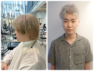 カラー メンズ ハイトーン/パーマ/ メンズ / 櫻本🌐のヘアスタイル