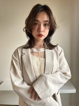 ミディアム パーマ GO TODAY シェアサロン 表参道Flos店所属・nishi fuyumiのヘアスタイル