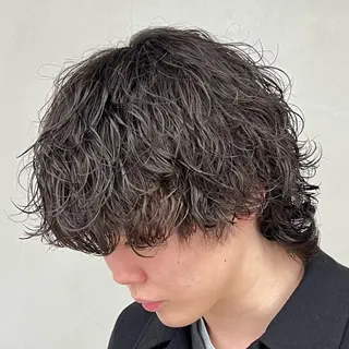 ミディアム パーマ メンズ メンズパーマ/波巻き 新潟/万代/夏芽🎀のヘアスタイル