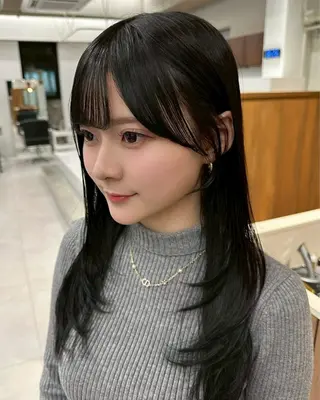 ミディアム カラー ✨顔まわりカット ✨渋谷人気No.1✨のヘアスタイル