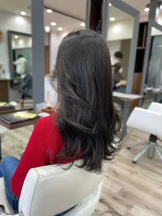 ロング カラー たなか りなのヘアスタイル