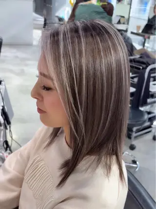 ミディアム Lavy kyoto所属・Lavy カラー&エクステのヘアスタイル