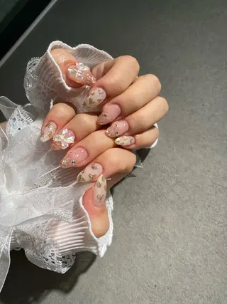 ネイル I-nailロング /ワンホン/キラキラのネイルデザイン