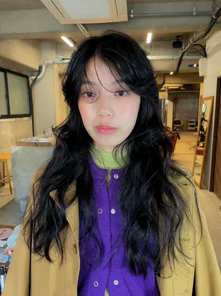 ロング パーマ パーマ/レイヤー 岩山丈一郎のヘアスタイル