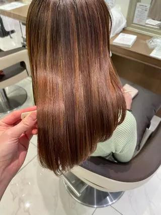 セミロング パーマ 福島成美/髪質改善 縮毛矯正/カラーのヘアスタイル