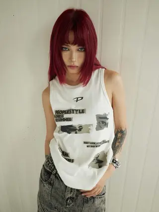 ミディアム カラー RUKA 美容院×ネイリストのヘアスタイル