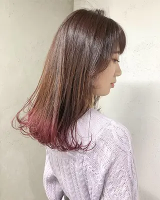 セミロング カラー ヘアアレンジ 【池袋/スパイキー ショート】ⓝⓘⓜⓤのヘアスタイル