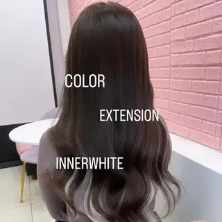 ロング カラー エクステ🩵ブリーチ 韓国ヘア🩵KAEのヘアスタイル