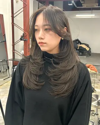 ロング カラー Lien by kiitos所属・韓国ヘア×レイヤー カット/上田丈也のヘアスタイル