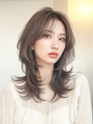 セミロング カラー LITTY所属・レイヤー/髪質改善 /山永圭介のヘアスタイル