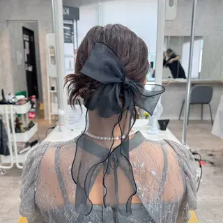 セミロング ヘアアレンジ JUNSHIN🦋 ヘアセット／カラーのヘアスタイル