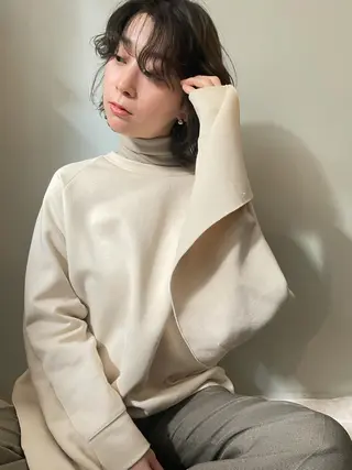 ミディアム カラー パーマ 佐藤 永夏のヘアスタイル