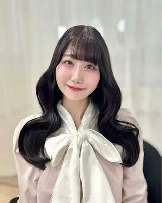 ロング カラー 𝒎𝒐𝒆🩰 名駅/ヘアメ/暖色♡のヘアスタイル