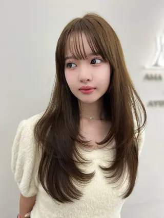 ロング カラー レイヤーカット顔周り /アレンジ伊藤彪真のヘアスタイル