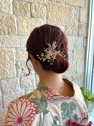 ヘアアレンジ Lamp 柏 山口 か乃 ブリーチカラーのヘアスタイル