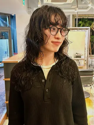 ロング パーマ 竹之内竜矢のヘアスタイル