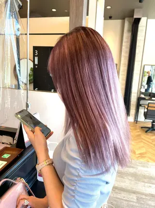 セミロング カラー 田中   麗彩也のヘアスタイル