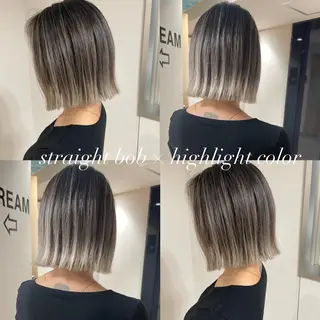 ショート カラー ヘアアレンジ 松井那津子 /ハイライトブリーチのヘアスタイル