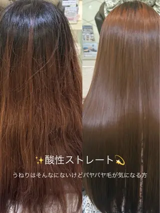 セミロング 縮毛矯正/艶髪/ チホリのヘアスタイル