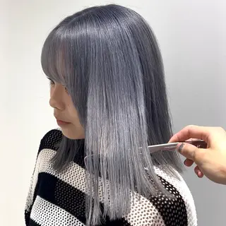 ミディアム 透明感ハイトーン特化 /ケアブリーチ/莉駒のヘアスタイル