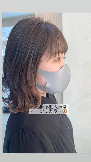 セミロング カラー DiMPlE  ディンプル所属・🌸スタイリスト 山浦美恵のヘアスタイル