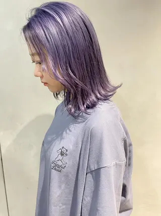 ミディアム カラー ヘアアレンジ #ブリーチカラー Akihoのヘアスタイル