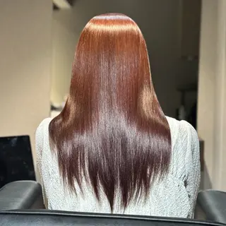 ロング パーマ ブリーチなしカラー I 髪質改善Ⅰたつやのヘアスタイル