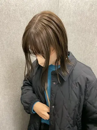 ミディアム カラー 【arc】Ruri コテ巻き風パーマのヘアスタイル