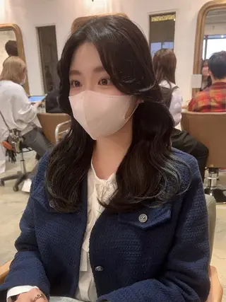 セミロング 韓国レイヤーカット 🇰🇷千葉のヘアスタイル