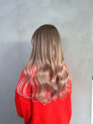 ロング カラー a-o横浜所属・色落ちまでキレイに！ ！女性サロンのヘアスタイル