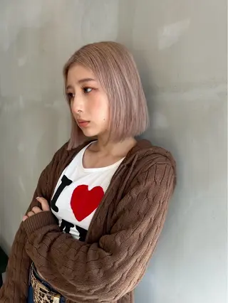 ショート カラー 海外レイヤー/ ブロンドKazuhaのヘアスタイル