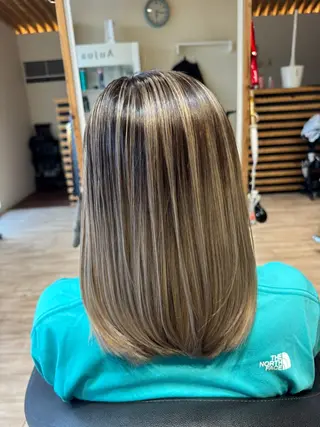 セミロング カラー 関口 友行のヘアスタイル