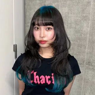 ロング カラー 💫miyu💫デザ インカラー/アレンジのヘアスタイル