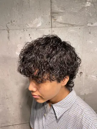 ミディアム パーマ メンズ 艶髪/透明感🪽 DISCO🪽のヘアスタイル