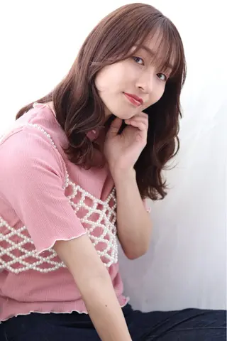 ミディアム 🎀ブリーチなし カラーyui🎀のヘアスタイル