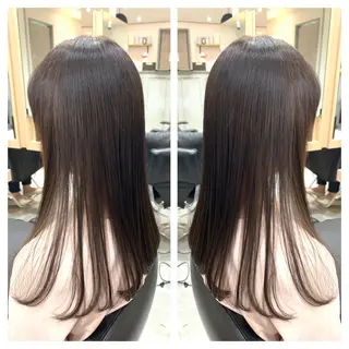 ロング カラー パーマ 髪質改善🩵艶髪 ストレート🩵山口のヘアスタイル