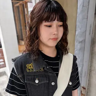 ミディアム パーマ 水原波津輝/ボブ /ニュアンスパーマのヘアスタイル