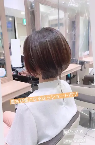 ショート ショート、ボブ/ 川鍋薫のヘアスタイル