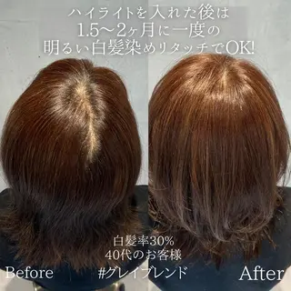 ミディアム カラー DX SHARE SALON所属・matka白髪ぼかし 大人ヘア/KEIKOのヘアスタイル