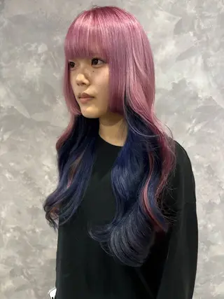 ロング カラー nameless髪質 改善ブリーチ心斎橋のヘアスタイル