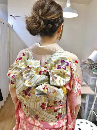 セミロング ヘアアレンジ ヘアセット/卒業式 袴着付け✨清水玲歌のヘアスタイル